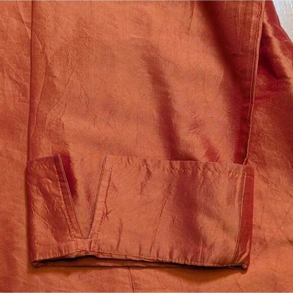 Chicos 100% Silk Top Oversized 3/4 Sleeve Button Up Chicos Size 2 US Size 12 - Picture 6 of 8